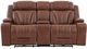 Liberty Furniture Caswell Nature Chestnut Leather Power Reclining Loveseat with Console-3