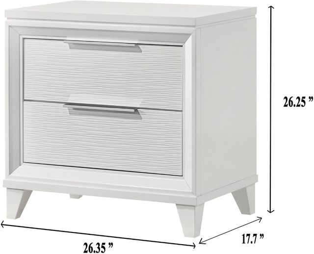 Crown Mark Cressida White Nightstand-2