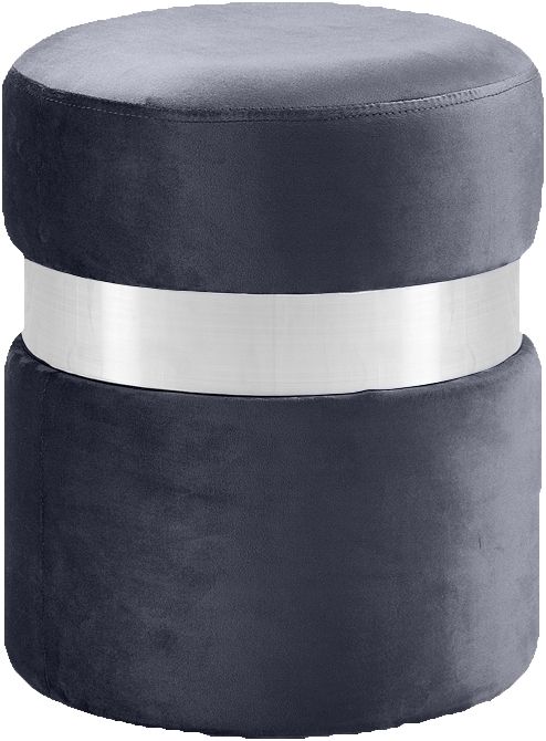 Meridian Furniture Hailey Grey Velvet Stool-0