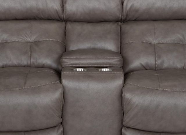 Franklin™ Corwin Dakota Gray Leather Dual Seat Power Reclining Loveseat-2