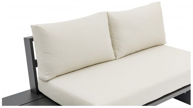 Meridian Furniture Maldives 2-Piece Cream/Dark Gray Aluminum/Fabric 157" Outdoor Modular Sectional-4