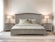 International Furniture Direct Ridge Light Gray-Ivory King Platform Bed Footboard with Rails-1