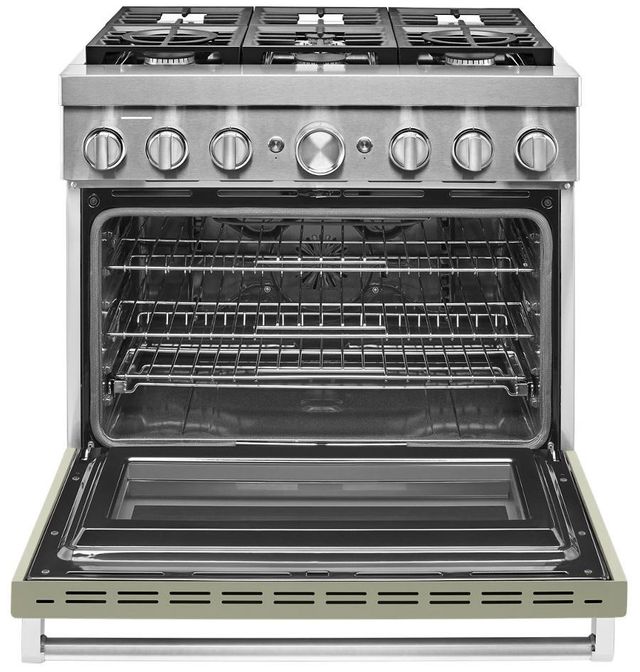 KitchenAid® 36" Avocado Cream Pro Style Dual Fuel Range-1