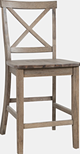 Jofran Inc. Eastern Tides Bisque X Back Counter Stool-1