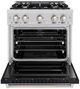 ZLINE Classic 30" Stainless Steel Pro Style Dual Fuel Range with Black Matte Door-1