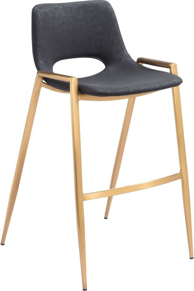 Zuo® Modern Desi Black/Gold Barstool Chair-0