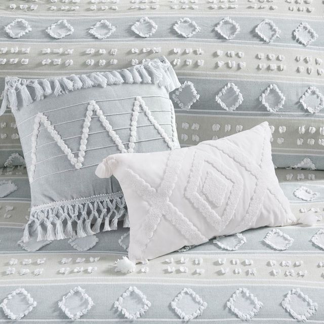 Olliix by Harbor House Brice 6 Piece Multi California King Cotton Clipped Jacquard Comforter Set-4