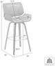 Armen Living Tyler 2-Piece Vintage Brown/White Wash Barstool Set-2