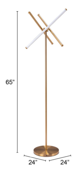 Zuo® Modern Garza Brass Floor Lamp-2