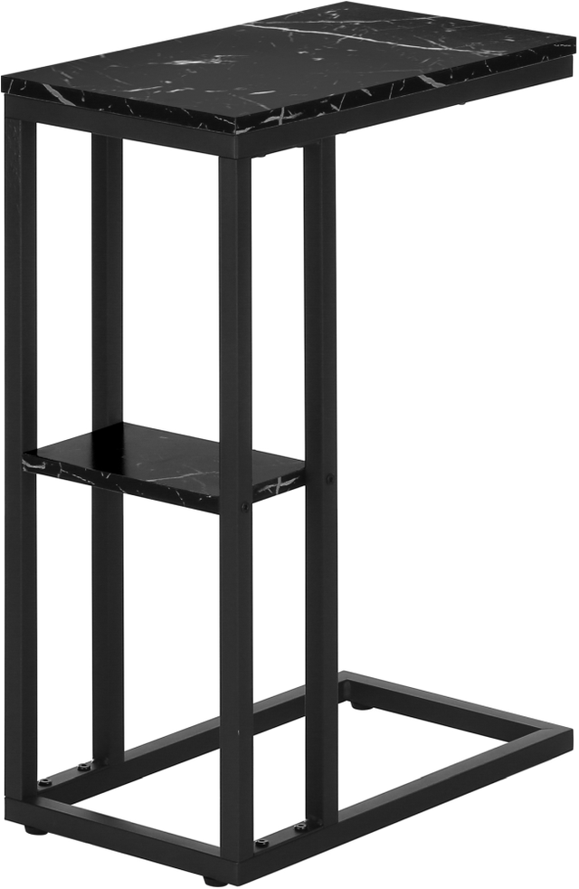 Monarch Specialties Inc. Black Marble Look 25"H Accent Table with Black Metal Base-2