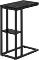 Monarch Specialties Inc. Black Marble Look 25"H Accent Table with Black Metal Base-2