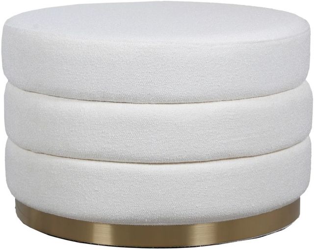Harp & Finial® Acotas Brass/Cream Ottoman-0