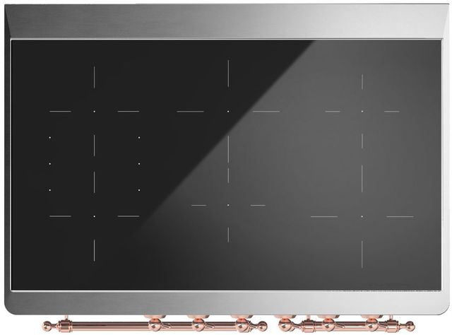 Ilve® Majestic III 40" Stainless Steel Pro Style Induction Range with Triple Glass Door and Copper Trim-3
