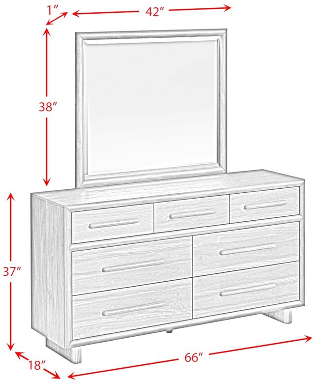 Elements International Brisbane 2-Piece Brown Dresser and Mirror Set-3