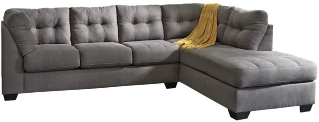 Benchcraft® Maier 2-Piece Charcoal Right-Arm Facing Full Sofa Sleeper Sectional and Chaise-1