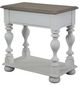 Riverside Furniture Jameson Pale Taupe Top Chairside Table with Antique White Base-4