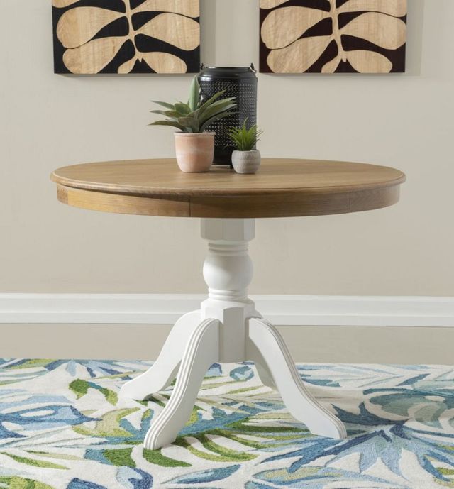 Linon Tobin Two Tone Pedestal Dinning Table -3