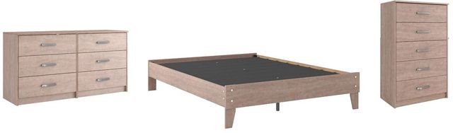 Signature Design by Ashley® Flannia 3-Piece Gray Queen Platform Bed Set-0