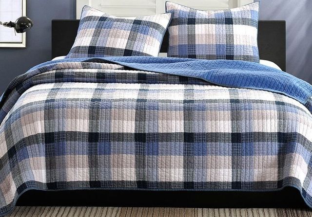 Olliix by INK+IVY Blue Full/Queen Maddox Coverlet Set-0