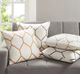 Olliix by Madison Park Brooklyn Grey 20x20" Metallic Geo Embroidered Pillow Pair-3