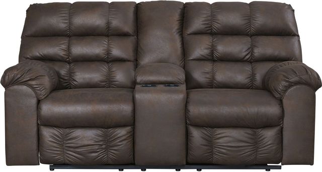 Signature Design by Ashley® Derwin Nut Reclining Loveseat with Console-2