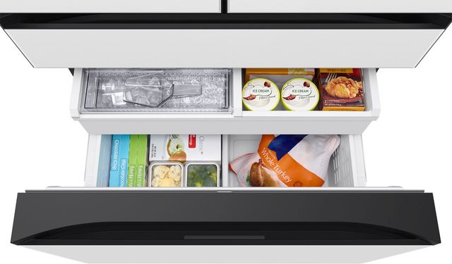 Samsung Bespoke 36" 22.5 Cu. Ft. White Glass Counter Depth French Door Refrigerator with AI Family Hub™-4