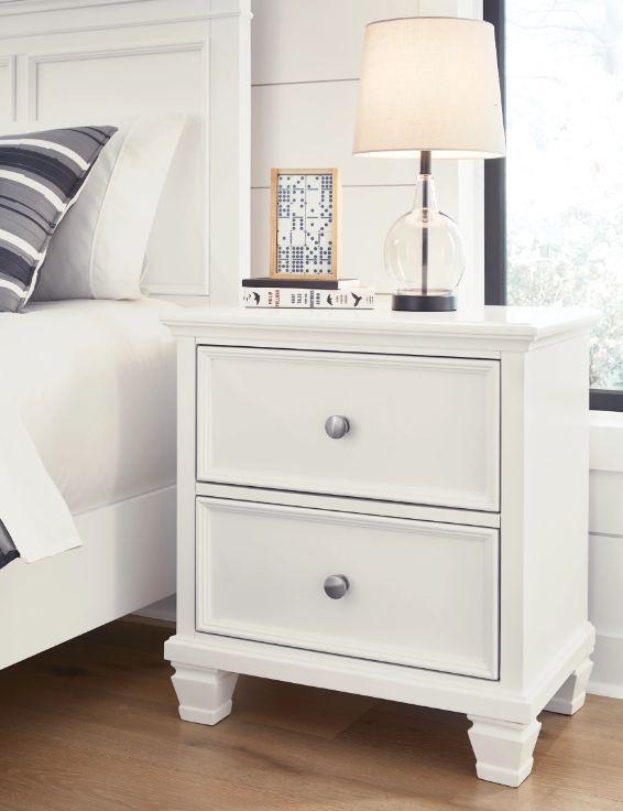 Nightstand wood finish matching a bedroom aesthetic