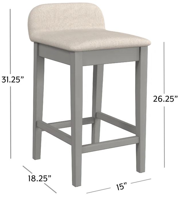 HH2 Home Renmark Gray/Beige Counter Height Stool-2