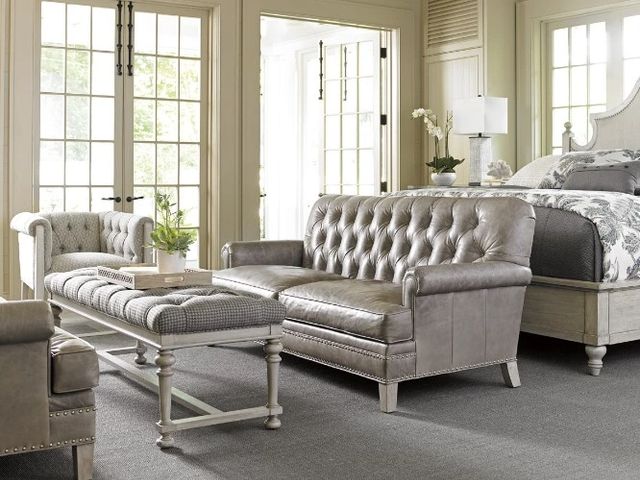 Lexington Home Customizable Oyster Bay Hillstead Leather Settee-3