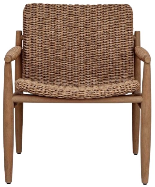 Uttermost® Sumba Golden Flax Wicker/Wood Indoor-Outdoor Lounge Chair-2