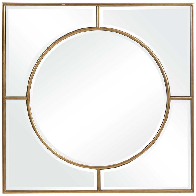 Uttermost® Stanford Brushed Gold Square Mirror-0