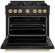 ZLINE Autograph Edition 36" 5.2 cu. ft. Dual Fuel Range with 6 Burner DuoPro™ Cooktop and Electric Convection Oven in Black Stainless Steel and Champagne Bronze Accents -1