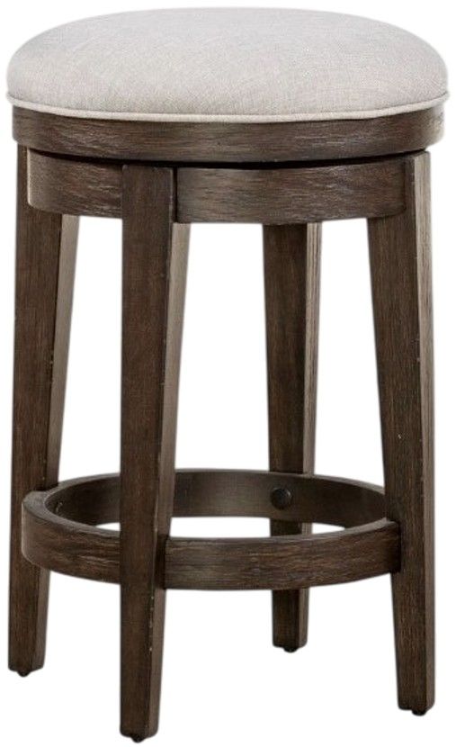 Liberty Furniture Mill Creek Cream/Peppercorn Console Swivel Stool-0