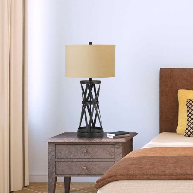 Cal® Lighting & Accessories Passo Beige/Dark Bronze Table Lamp-1
