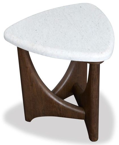 Magnussen Home® Arwen White Top End Table with Turkish Coffee Base-3