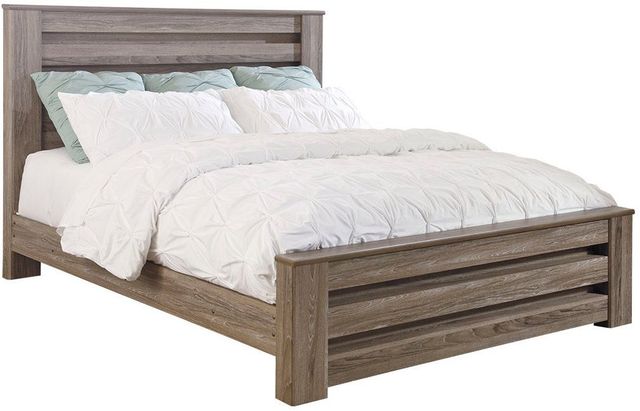 Signature Design by Ashley® Zelen 6-Piece Warm Gray King Panel Bed Set-1