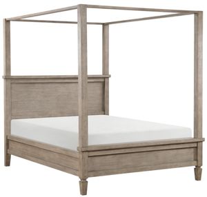 Front view of the Homelegance® Marceline Gray Oak Queen Platform Bed
