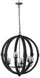 A & B Home Black Wood Chandelier-0