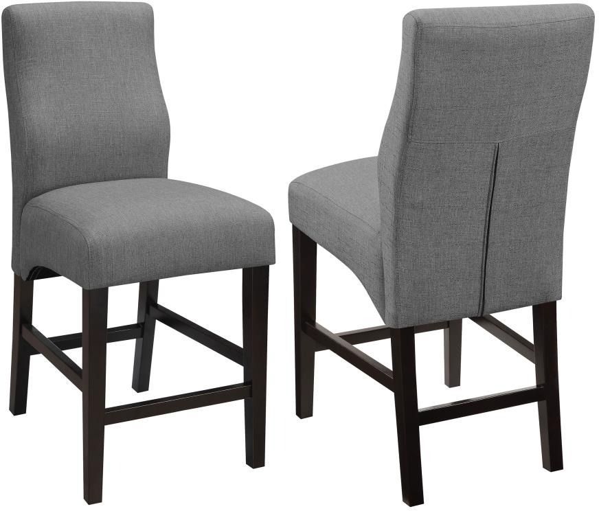 Coaster® Mulberry 2-Piece Grey/Cappuccino Upholstered Counter Stools