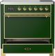 Ilve® Majestic III 36" Emerald Green Pro Style Induction Range with Solid Door and Brass Trim-3