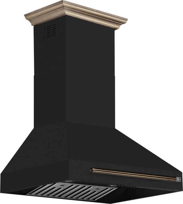 FORNO® Aria Series Alta Qualita 30" Black Wall Mounted Range Hood-1