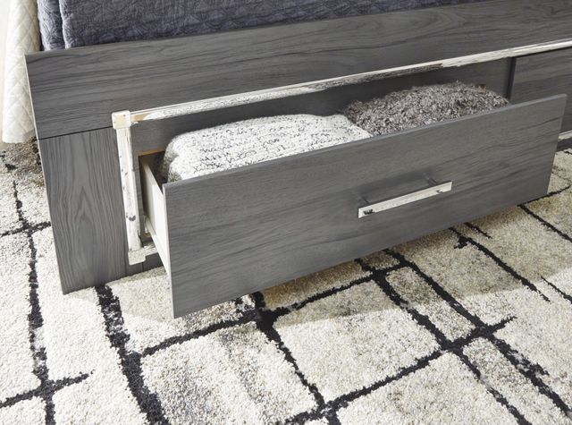 Signature Design by Ashley® Lodanna Gray King Storage Upholstered Panel Bed-1