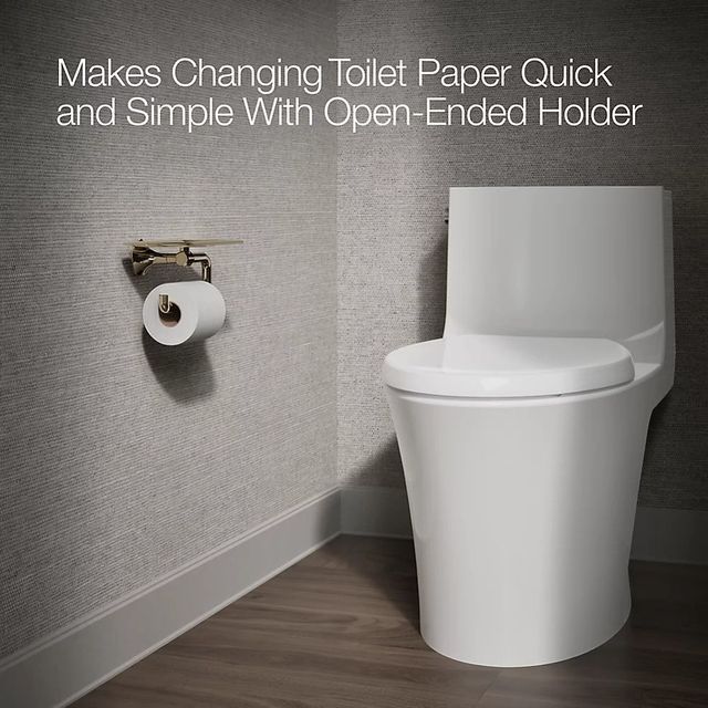 Kohler® Occasion® Vibrant French Gold Toilet Paper Holder with Tray -3