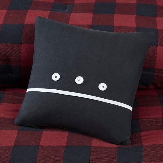 Olliix by Madison Park Everest Red Plaid Full Reversible Complete Bedding Set-4