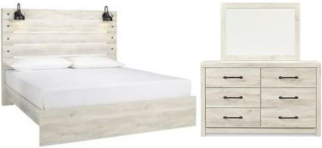 Signature Design by Ashley® Cambeck 2-Piece Whitewash King Panel Bed Set-0