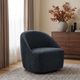 Coaster® Leon Black Upholstered Swivel Accent Chair-1