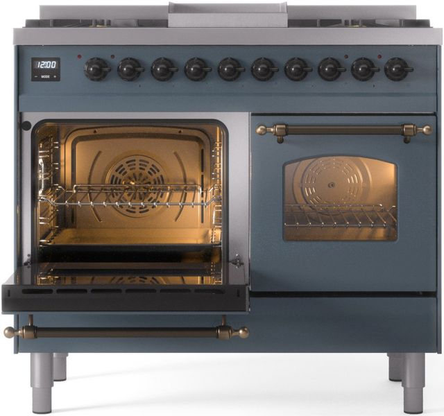 Ilve® Nostalgie II Series 40" Blue Grey Pro Style Dual Fuel Range-2