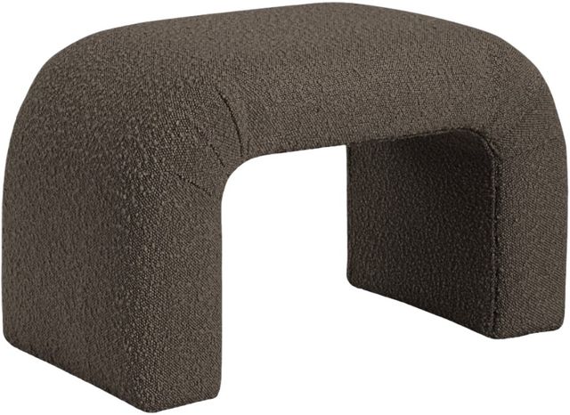Meridian Furniture Niagara Brown 28" Boucle Fabric Bench-0
