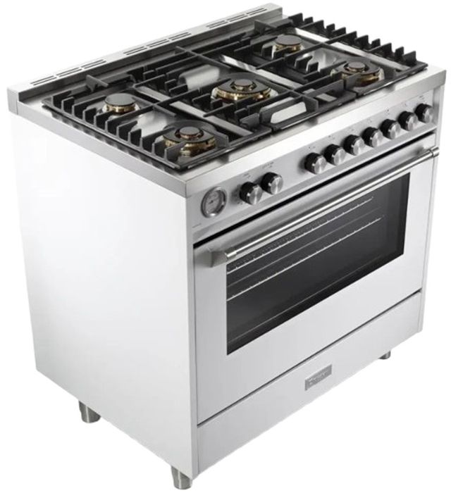 Verona® Ultima 36" White Pro Style Gas Range-2