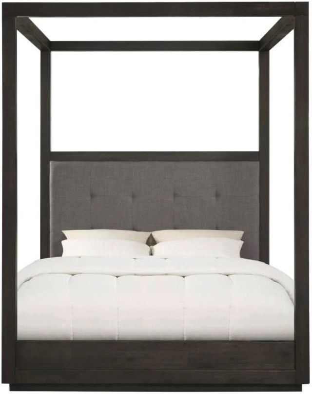 Modus Furniture Oxford Basalt Gray/Dolphin Canopy King Upholstered Canopy Bed-2